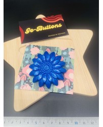 Broche Dahlia bleu métallisé