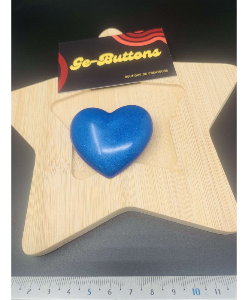 Coeur bleu métallisé