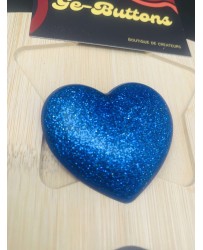 Coeur bleu paillette